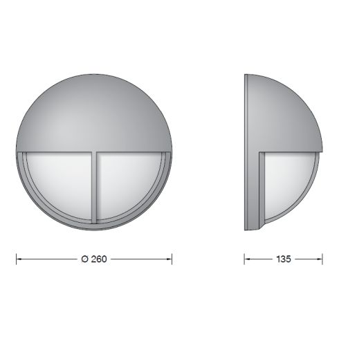 24346K3 LED wall luminaire, graphite