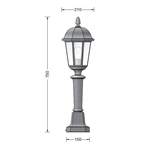 31559K3 >Bruges< Pillar luminaire