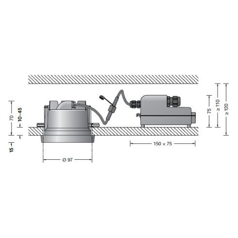 24259WK3 Recessed ceiling luminaire · Wallwasher, white