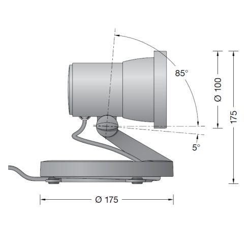 85010K3 LED floodlight with ring base, graphite