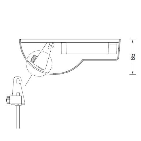 13232 - Surface-mounted canopy velvet white for BEGA system pendant luminaires
