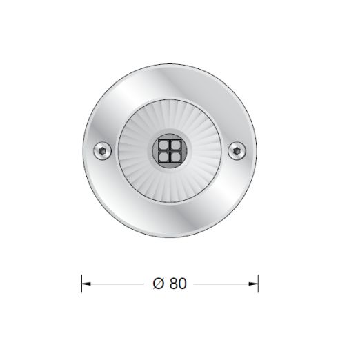 55822K3 Recessed ceiling downlight, stainless steel
