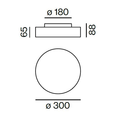 VELA 300 SURFACE D Ceiling luminaire, black