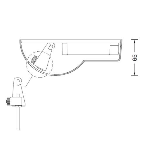 13244 - Surface-mounted canopy velvet white for BEGA system pendant luminaires
