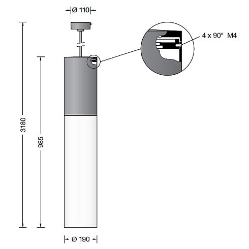 24508K3 LED pendant luminaire