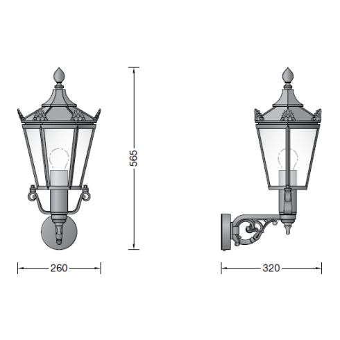 31410K3 >Berlin< Wall luminaire