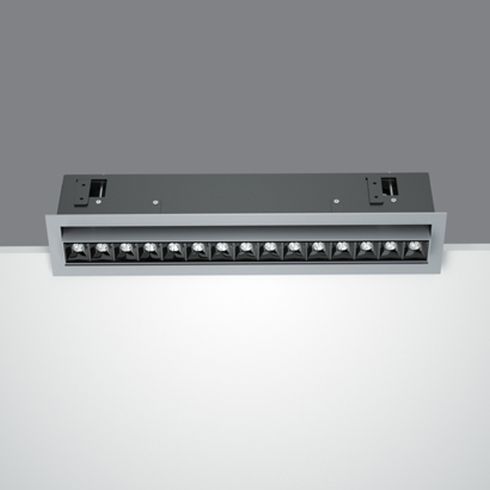 Laser Blade Adjustable - 15 Recessed LED ceiling luminaire, grey-black