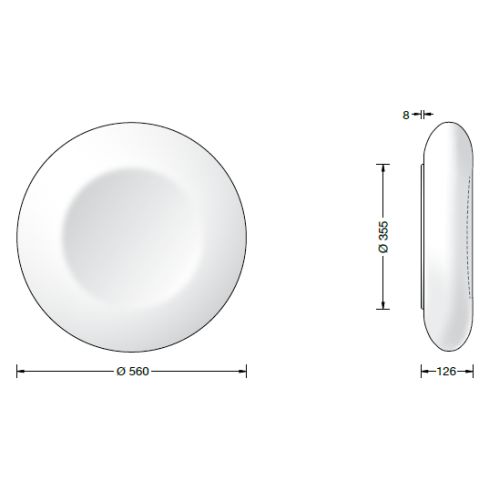 12162K3 LED ceiling and wall luminaire