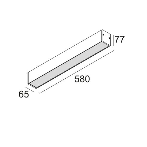 B-LINER 6522 IP Ceiling lumnaire, alu grey