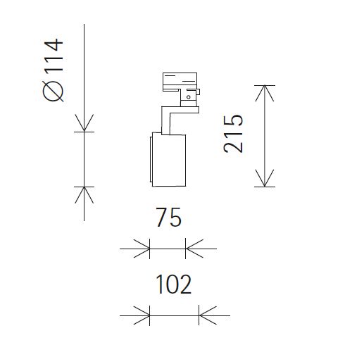 71677.000 PARSCAN silver LED spotlight for ERCO 3-circuit system