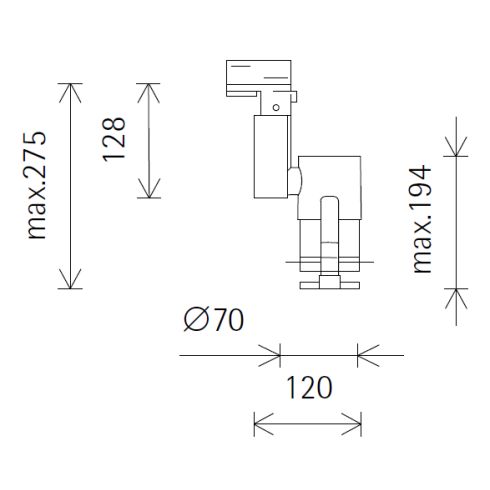 72212.000 OPTEC white Contour spotlight for ERCO 3-circuit track system
