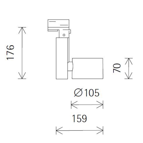 72268.000 OPTEC silver LED lens wallwasher for ERCO 3-circuit system