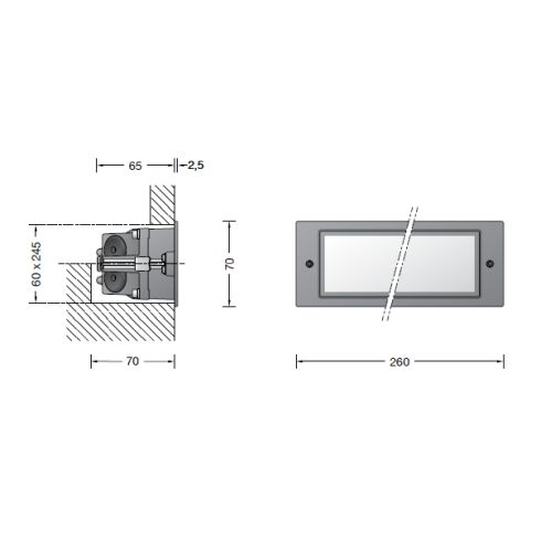 33165K3 Recessed LED wall luminaire, graphite