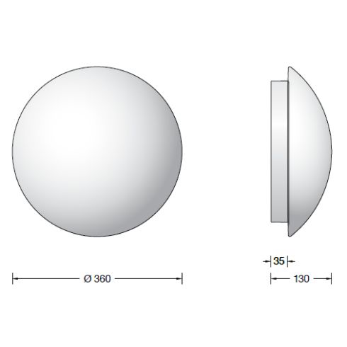 24030K3 LED ceiling and wall luminaire