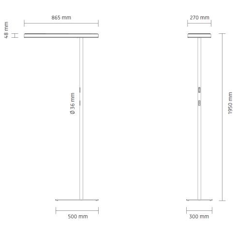 Office Air 2.0 POWER anodised LED floor luminaire 3000K