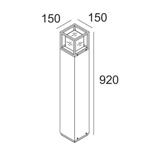 MONTUR S P 90 LED bollard, black