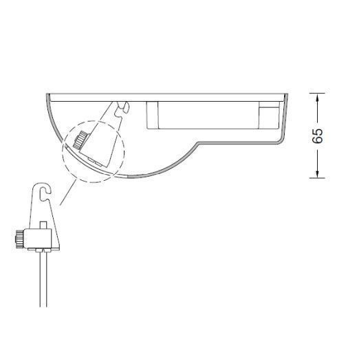13350 - Surface-mounted canopy velvet white for BEGA system pendant luminaires