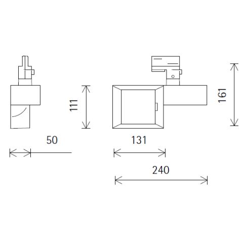 72928.000 OPTON white LED floodlight for ERCO 3-circuit track system