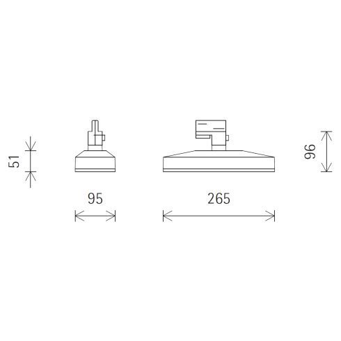 77924.000 SKIM silver Downlight for ERCO 3-circuit track system