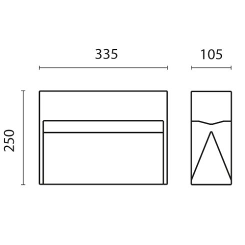 CONCRETE 250 two-side LED bollard