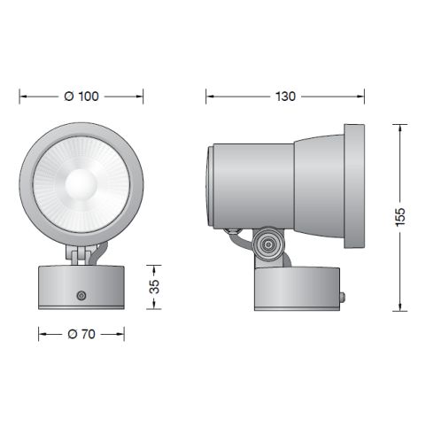 85006K3 LED floodlight with mounting box, graphite