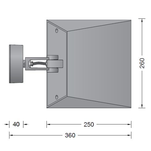 84098K4 LED surface washer with mounting box, graphite