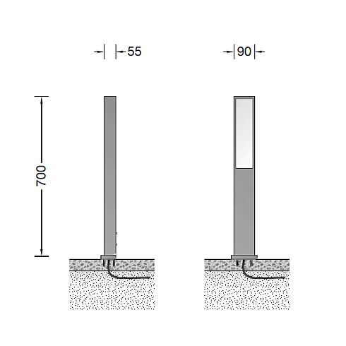 77247K3 LED garden and path luminaire, graphite