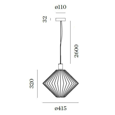 WIRO DIAMOND 1.1 Pendant luminaire, copper