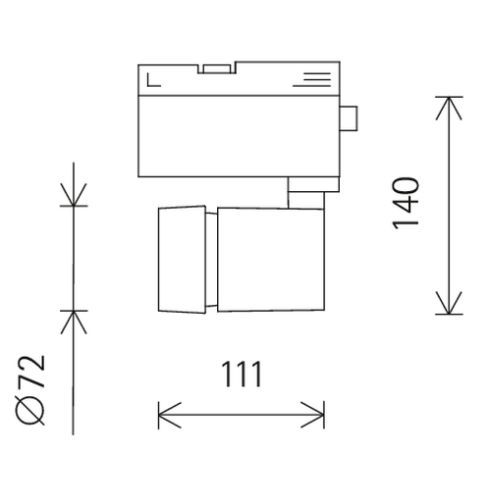 27466.000 POLLUX white Zoom spotlight for ERCO 3-circuit system