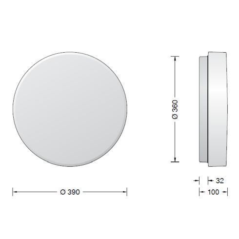 50080K3 LED ceiling and wall luminaire