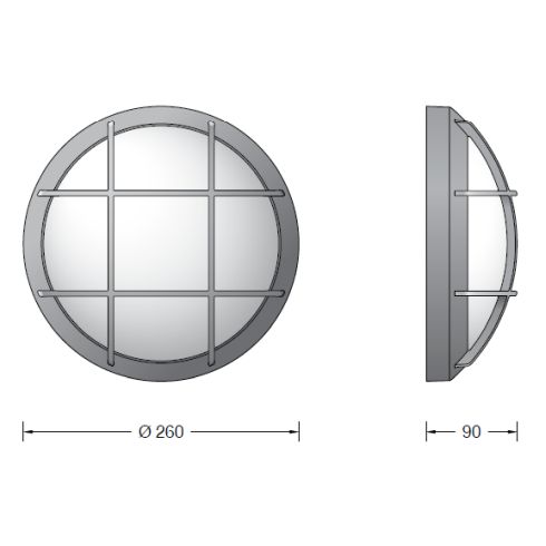 24173 Wall and ceiling luminaire, graphite